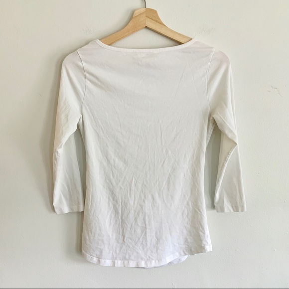 Sundance White 3/4 Sleeve Ruched Top - Picture 2 of 6